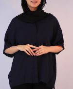 شومیز | شومیز وال امیلی کد 1081 – سرمه ای - Image 3