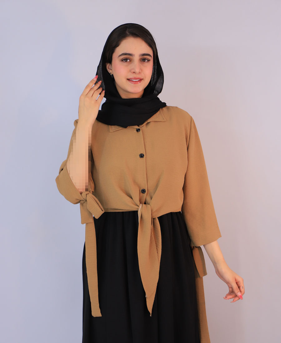 شومیز لیزا کد 1056 – نسکافه ای شومیز | مدل شومیز لیزا کد 1056 – نسکافه ای - Image 1