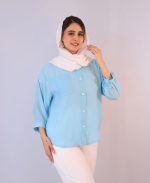 شومیز  | شومیز سارینا کد 1082 – آبی روشن