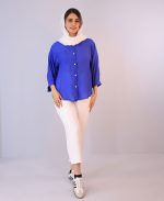 شومیز  | شومیز سارینا کد 1082 – آبی کاربنی - Image 2