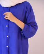 شومیز  | شومیز سارینا کد 1082 – آبی کاربنی - Image 3