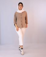 شومیز  | شومیز سارینا کد 1082 – خاکی - Image 2