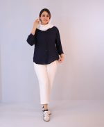 شومیز  | شومیز سارینا کد 1082 – سرمه ای - Image 2
