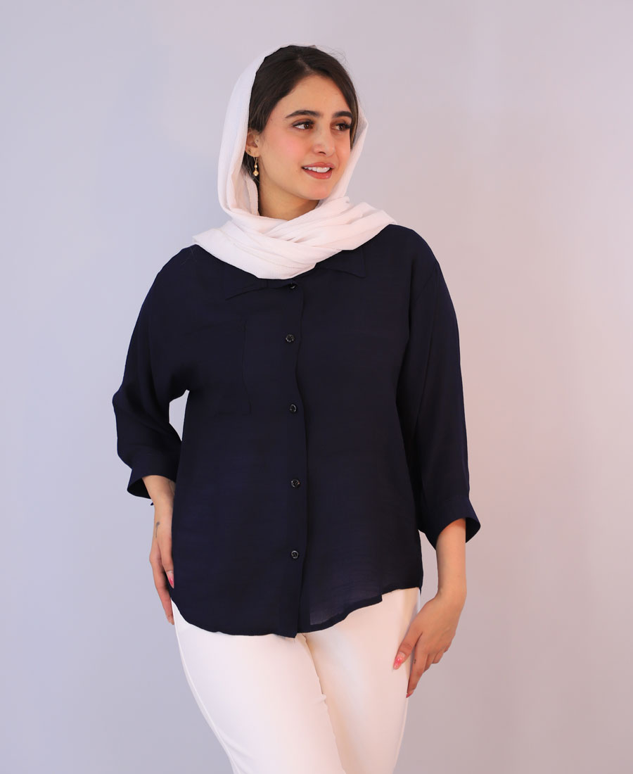 شومیز مدل شومیز سارینا کد 1082 – سرمه ای شومیز | شومیز سارینا کد 1082 – سرمه ای - Image 1