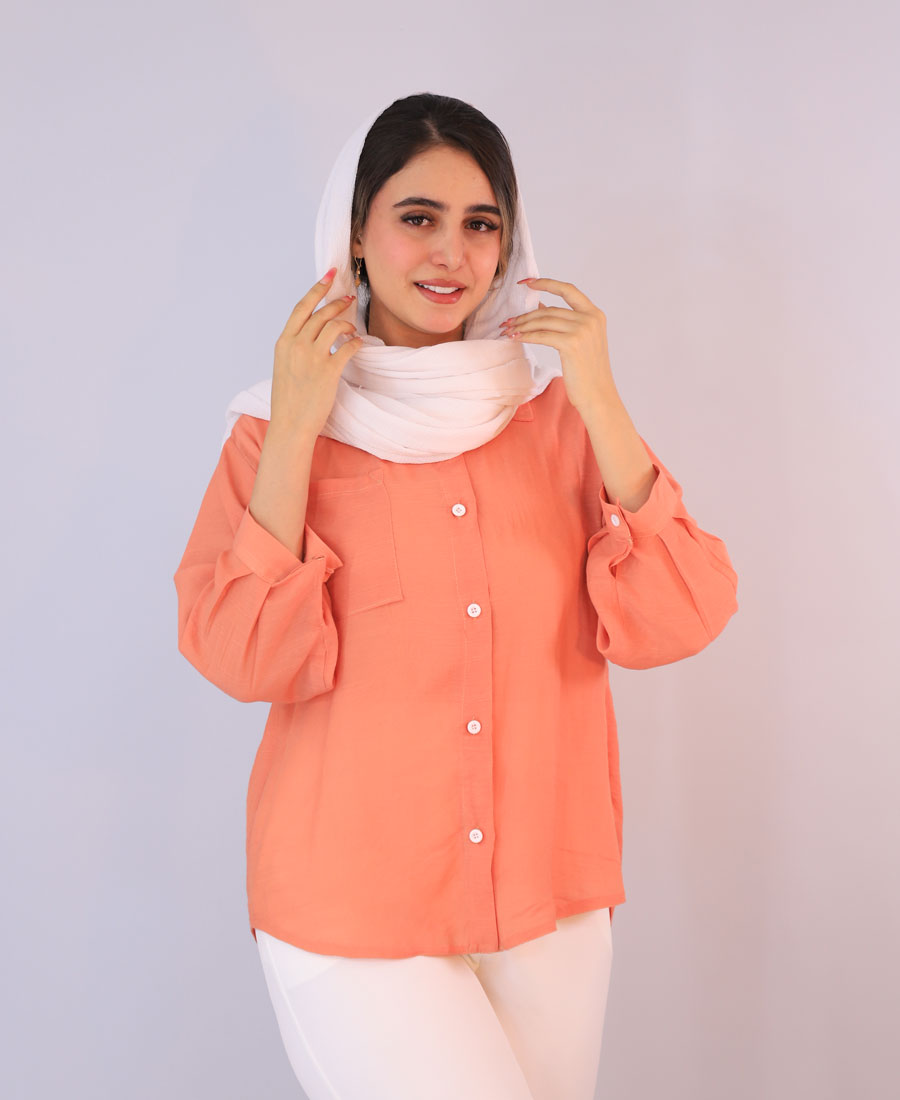 شومیز مدل شومیز سارینا کد 1082 – نارنجی شومیز | شومیز سارینا کد 1082 – نارنجی - Image 1