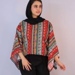 شومیز | مدل پانچو طرح دار کد 1057 – کد1