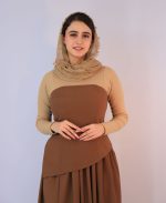 مجلسی | دکلته بیانکا کد 1073 - قهوه ای - Image 2