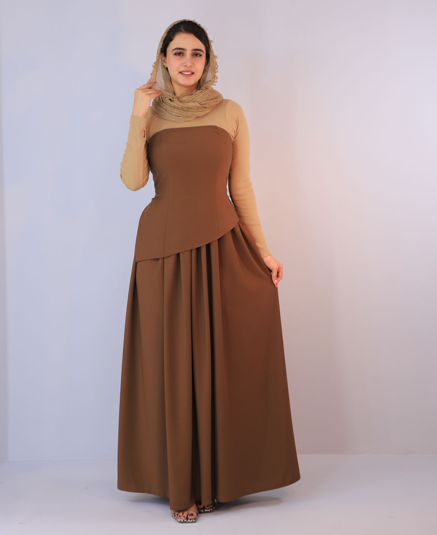 مجلسی مدل دکلته بیانکا کد 1073 - قهوه ای مجلسی | دکلته بیانکا کد 1073 - قهوه ای - Image 1