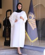 ست | مدل عبا و دامن حورا کد 1079 - سفید