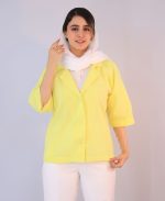 کت | مدل کت لینن کد 10101 – زرد - Image 2