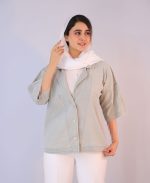 کت | مدل کت لینن کد 10101 – سبز سدری - Image 2