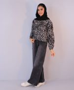 مانتو | مدل بامبر پلنگی کد 10126– طوسی - Image 2