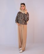 مانتو | مدل بامبر پلنگی کد 10126– قهوه ای روشن - Image 2