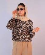 مانتو | مدل بامبر پلنگی کد 10126– قهوه ای روشن