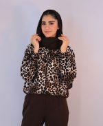 مانتو | مدل بامبر پلنگی کد 10126– قهوه ای تیره