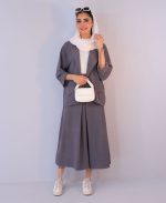 ست | مدل کت و دامن سیران کد 1061 – طوسی