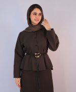ست | مدل کت و دامن شهرزاد کد 10105 – قهوه ای - Image 2