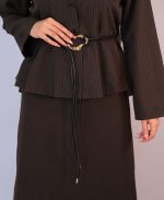 ست | مدل کت و دامن شهرزاد کد 10105 – قهوه ای - Image 3