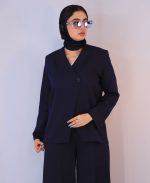 ست | مدل کت و شلوار ملانیا کد 10123– سرمه ای - Image 2