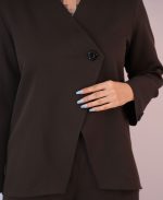 ست | مدل کت و شلوار ملانیا کد 10123– قهوه ای - Image 3