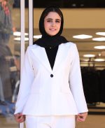 ست | کت و شلوار آذر گل کد 10107 – سفید - Image 2
