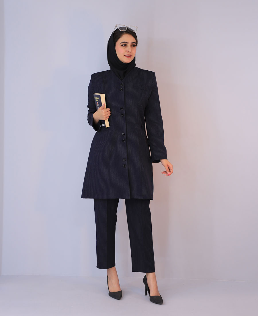 ست کت و شلوار اداری مارال کد 1090 – سرمه ای ست کت و شلوار | اداری مارال کد 1090 – سرمه ای - Image 1