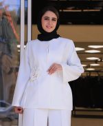 ست | کت و شلوار رز کد 1068 – سفید - Image 2
