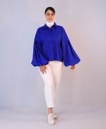 شومیز | مدل شومیز آوا کد 1087 – آبی - Image 2