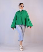 شومیز | مدل شومیز آوا کد 1087 – سبز - Image 2
