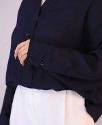 شومیز | مدل شومیز آپامه کد 1096 – سرمه ای - Image 3