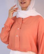 شومیز | مدل شومیز آپامه کد 1096 – نارنجی - Image 3
