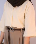 شومیز | باکسی نفیس کد 10113 – کرم - Image 3