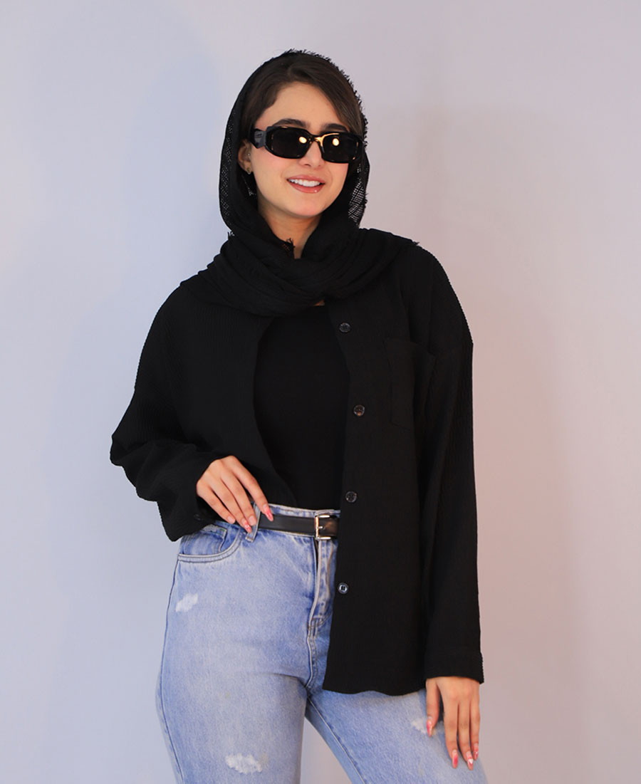 شومیز بیسیک کد 10103 – مشکی (2) شومیز | بیسیک کد 10103 – مشکی - Image 1