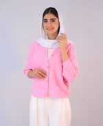 شومیز | خفاشی حصیری کد 10100– صورتی پر رنگ
