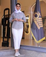 شومیز | راه راه کد 1062 – مشکی - Image 2