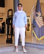 شومیز | راه راه کد 1062– آبی روشن - Image 2