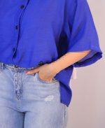 شومیز | سان کد 1085 – آبی کاربنی - Image 3