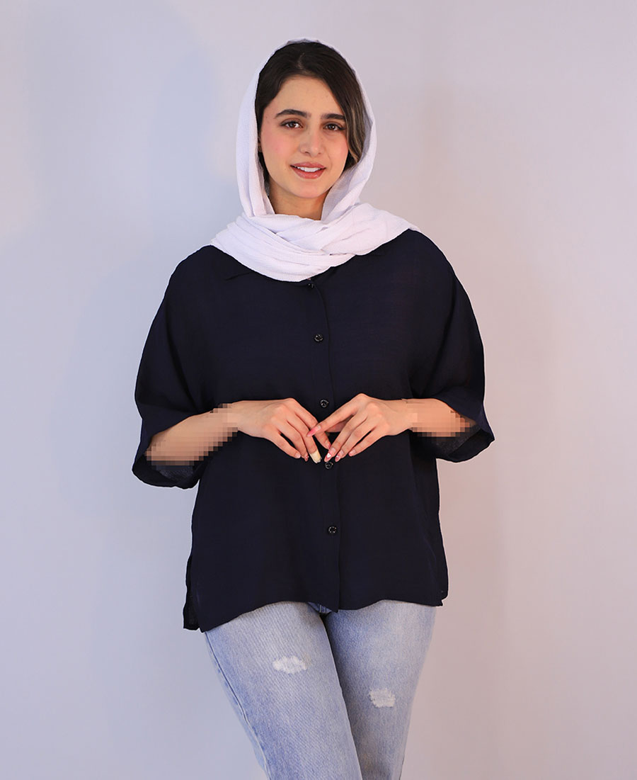شومیز سان کد 1085 – سرمه ای شومیز | سان کد 1085 – سرمه ای - Image 1