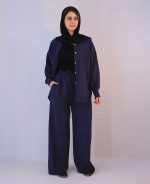 شومیز | سیلک کد 1093 – سرمه ای - Image 3