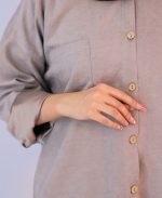شومیز | سیلک کد 1093 – طوسی - Image 4