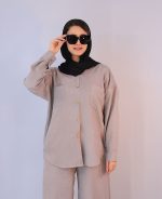 شومیز | سیلک کد 1093 – طوسی - Image 2