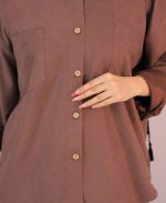 شومیز | سیلک کد 1093 – قهوه ای - Image 4