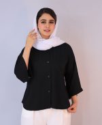 شومیز | صدف آستین سه ربع کد 10104 – مشکی