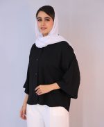 شومیز | صدف آستین سه ربع کد 10104 – مشکی - Image 3