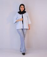 شومیز | مدل شومیز باکسی ژاکلین کد 10130 – آبی - Image 3