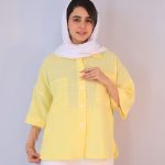 شومیز | مدل شومیز باکسی ژاکلین کد 10130 – لیمویی