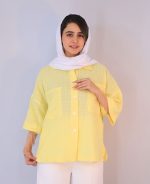 شومیز | مدل شومیز باکسی ژاکلین کد 10130 – لیمویی