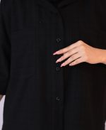 شومیز | مدل شومیز باکسی ژاکلین کد 10130 – مشکی - Image 3