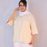 شومیز | مدل شومیز باکسی ژاکلین کد 10130 – کرم