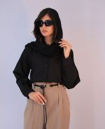شومیز | مدل شومیز بیسیک مانا کد 10116– مشکی - Image 2